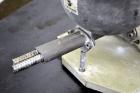 Used K-Tron Volumetric Twin Screw Feeder, Model K2-MV- T20, 316 Stainless Steel. Approximate (0.025) to 2.5 cubic feet an hour output. (2) Approximate 5/8” diameter intermeshing screws. Driven by a 0...