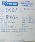 Used K-Tron screw type modular loss in weight feeder, model K2MLT60, 316 stainless steel. Approximately 2 1/4