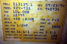 Used K-Tron Volumetric Twin Screw Feeder, Model K2V-T35. Approximate 428 pounds per hour output. (2) Approximate 1-3/8” diameter intermeshing 304 stainless steel screws, driven by a 1/2hp, 90 volt, 1...