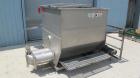 Used Volumetric Twin Screw Feeder.  Stainless steel twin screw feeder with agitator screw.  Screws driven by Eurodrive 3/4 hp each.  Hopper is 45