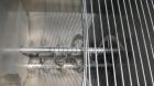 Used Volumetric Twin Screw Feeder.  Stainless steel twin screw feeder with agitator screw.  Screws driven by Eurodrive 3/4 hp each.  Hopper is 45