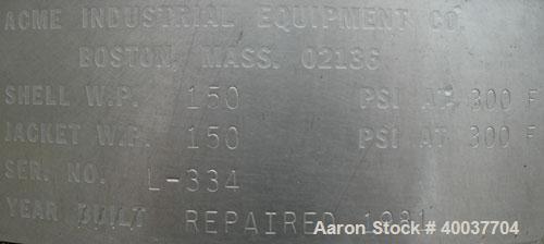 Used Basket Strainer Filter, 316 Stainless Steel. Jacketed chamber approximately 8 1/2" diameter x 17 1/2" deep. Flat bolt down top cover. 2" inlet/outlet. Removable basket 7" diameter x 14" deep.