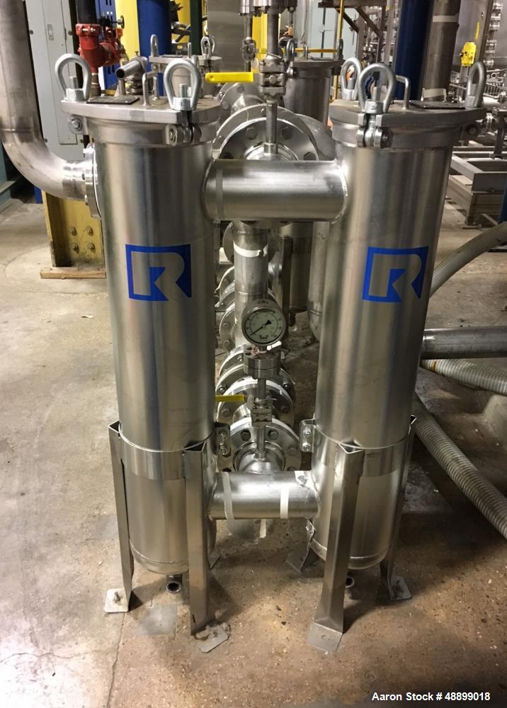 Used Cartridge Filter. Consisting of (2) Filters, Stainless Steel.