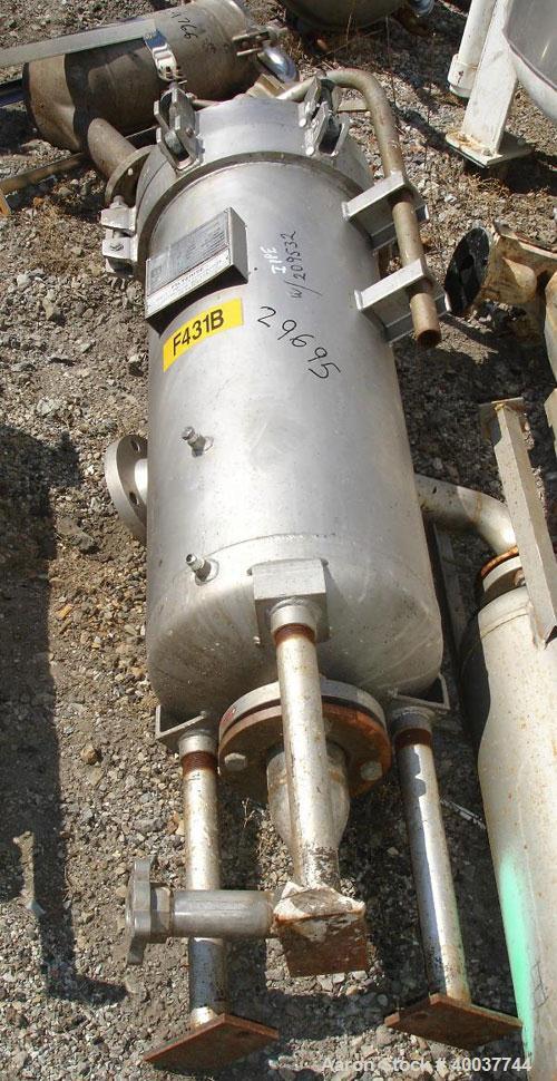 Used Filterite Basket Filter, 316 stainless steel construction, type 54MS03-316-3FD-C150, 12" diameter x 30" deep tank, rated 150 PSI at 200 degrees F., Serial #78944.