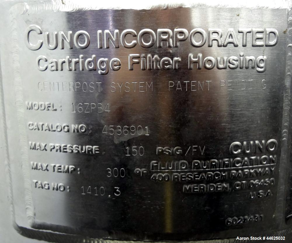 Used Stainless Steel Cuno Zeta Plus Cartridge Filter Housing, Model 16ZPB4