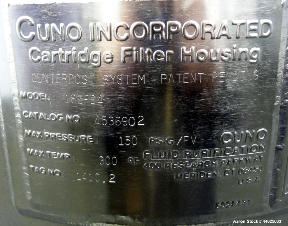 Used Stainless Steel Cuno Zeta Plus Cartridge Filter Housing, Model 16ZPB4