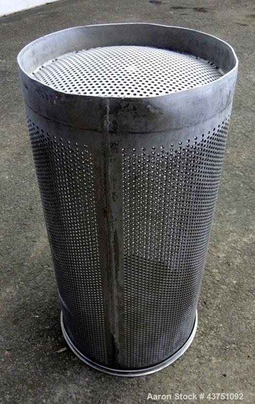 Used AMF Cuno Basket Filter, Model 7PC1, 5.8 Gallon Capacity, 316 Stainless Steel, Vertical. Approximately 9” diameter x 19" deep housing, bolt on top cover, 8-1/2” diameter x 16” deep removable bask...