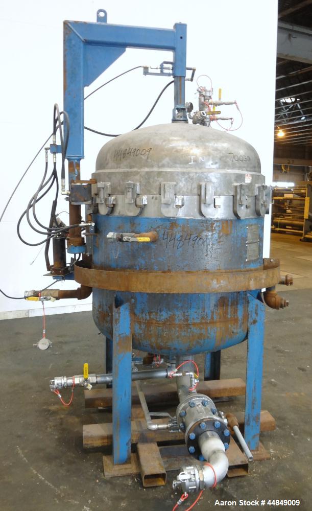 Used Filter Specialist Inc. FSI Multi-Bag Liquid Filter Vessel, 79.2 Square Feet Surface Area, 3600 Gallons Per Minute Flow Rate, Model FSPZ-4210, 316L Stainless Steel. Approximate 42" diameter x 28"...