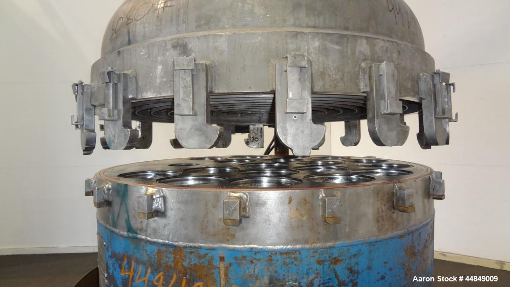 Used Filter Specialist Inc. FSI Multi-Bag Liquid Filter Vessel, 79.2 Square Feet Surface Area, 3600 Gallons Per Minute Flow Rate, Model FSPZ-4210, 316L Stainless Steel. Approximate 42" diameter x 28"...