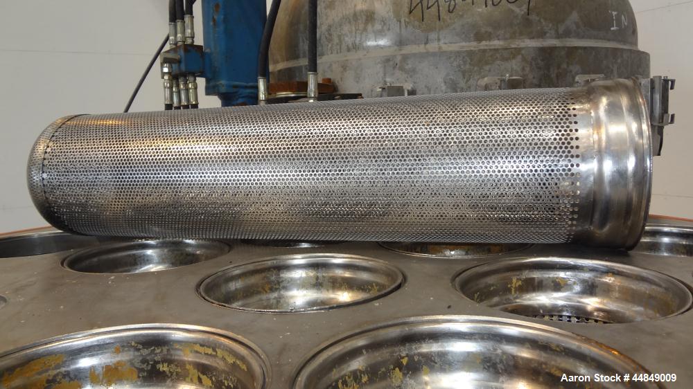 Used Filter Specialist Inc. FSI Multi-Bag Liquid Filter Vessel, 79.2 Square Feet Surface Area, 3600 Gallons Per Minute Flow Rate, Model FSPZ-4210, 316L Stainless Steel. Approximate 42" diameter x 28"...