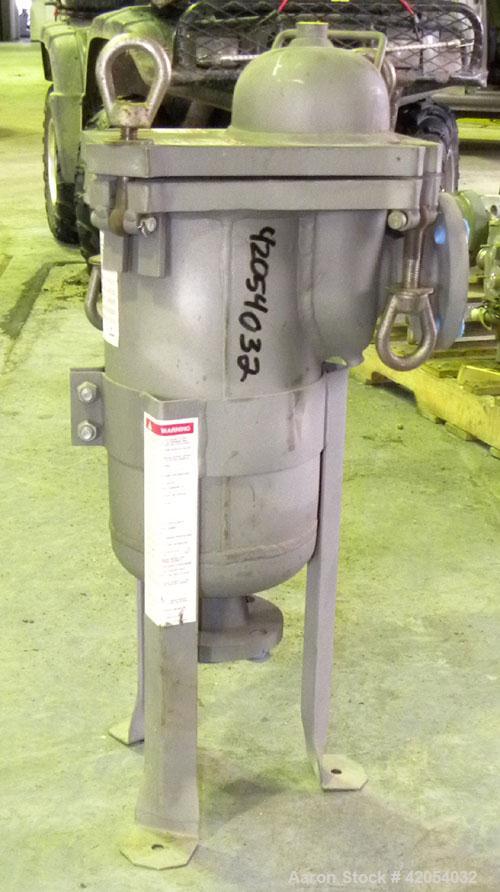 Used Filter Specialists Single Bag Filter, Model FSPN-40-2-304SS, 2 square feet filter area, 304 Stainless Steel. 6" diameter x 12" deep removable basket. Vessel rated 150 psi at –20 to 250 deg.f.. 9...