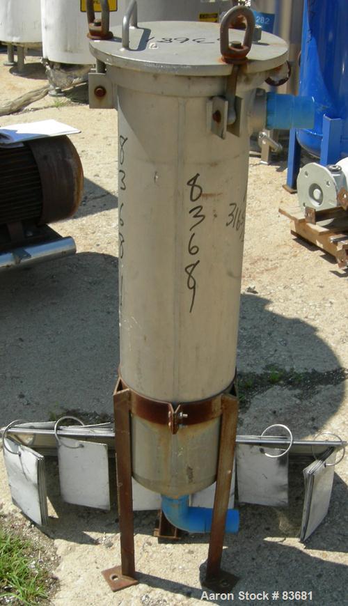 USED:Strainrite Filterite Filter/Bag Strainer, model 919348-150, type UF1-180-316-C150, 316 stainless steel.Approximately 2.25 square feet.Housing 9" diameter x 33" deep. Bolt-on top, dished bottom.L...