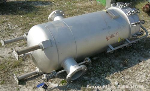Used Filterite Cartridge Filter, model 935563, type 220MSO4-316L-6FOLD-C150, 316L stainless steel. Approximately 24" diameter x 53" straight side, clamped dished top, dished bottom, rated 150 psi at ...