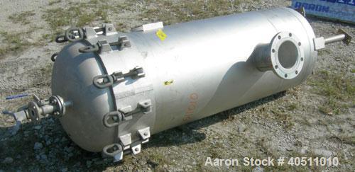 Used Filterite Cartridge Filter, model 935563, type 220MSO4-316L-6FOLD-C150, 316L stainless steel. Approximately 24" diameter x 53" straight side, clamped dished top, dished bottom, rated 150 psi at ...