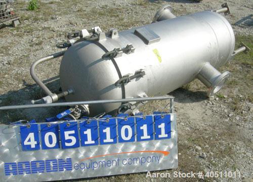 Used Filterite Cartridge Filter, Model 935563, type 220MSO4-316L-6FOLD-C150, 316L stainless steel. Approximately 24" diameter x 53" straight side, clamped dished top, dished bottom, rated 150 psi at ...