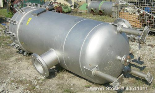 Used Filterite Cartridge Filter, Model 935563, type 220MSO4-316L-6FOLD-C150, 316L stainless steel. Approximately 24" diameter x 53" straight side, clamped dished top, dished bottom, rated 150 psi at ...
