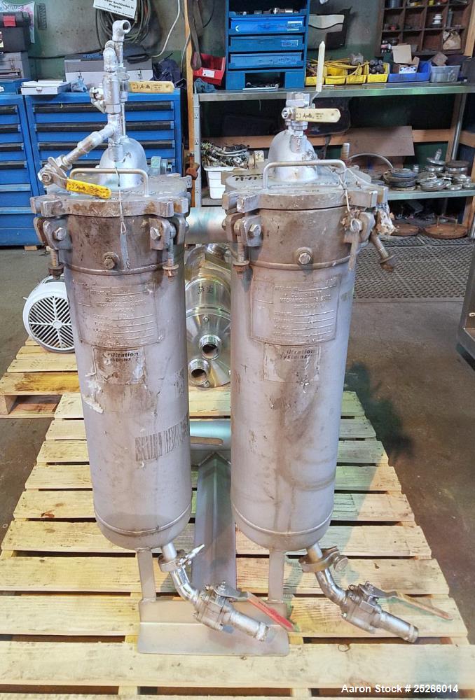 Used- Set of (2) 8" Filtration Systems Basket Filters, Stainless Steel.