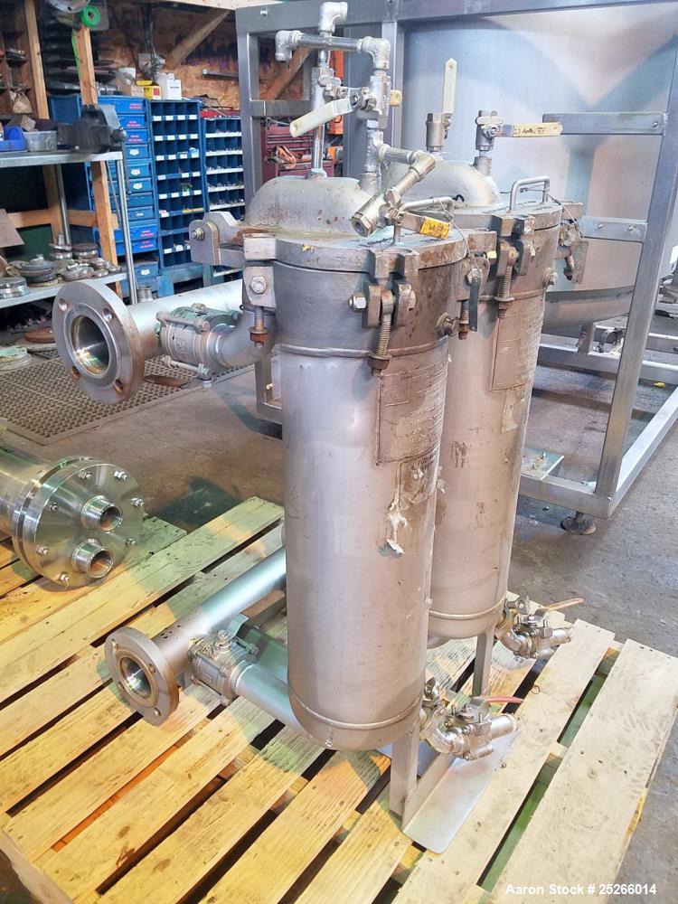 Used Set of (2) 8" Filtration Systems Basket Filters, Stainless Steel.