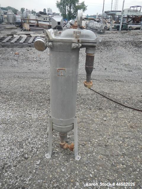 Used Filtration Systems Inline Stainless Steel Basket Filter, 8" diameter x 24" deep housing rated 150 psi, .serial# 16226