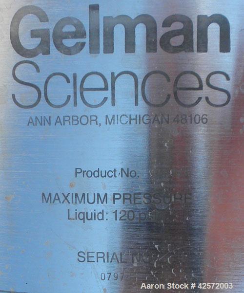 Used Stainless Steel Gelman Sciences Cartridge Filter, Model 961483