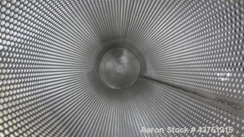 Used Mechanical Basket Filter, 7 Gallon Capacity, 316 Stainless Steel, Vertical. Approximately 8-1/2” diameter x 29" deep housing, bolt-on top cover, 7-1/2” diameter x 28” deep removable basket. Rate...