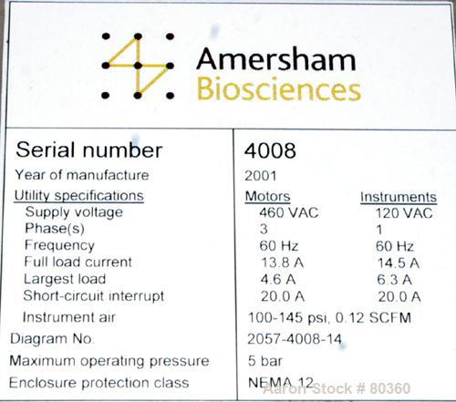 USED: Millipore filtering system consisting of: (1) Isopack biochromatography process column, 316L stainless steel. Approximate 1600mm diameter, rated 58 psi at 86 deg F. (2) Slurry transfer skids co...