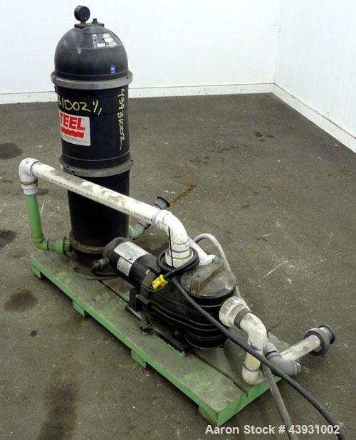 Used Teel Pool/Spa Cartridge Filter, Model 4RK12, 135 Square Feet Filter Area. Maximum working pressure 50 psi, maximum design flow rate public pools 50.6 gallons per minute, residential pools 135 ga...