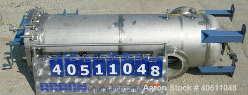 Used Pall Cartridge Filter Housing, part #P384SG29C2H2, 304 stainless steel. Approximately 18'' diameter x 60'' straight side, flat bolt on top, dished bottom. Internal rated 205 psi at 100 deg F, 22...