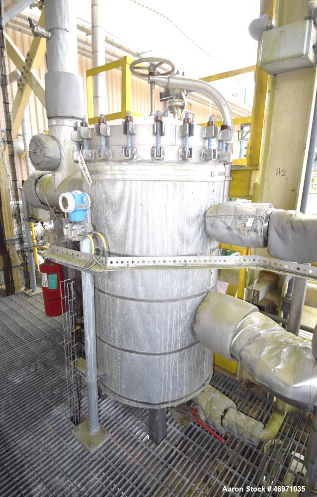 Used Parker Fulflo Multiple Bag SB Filter Vessel, Model 36429-4LSB92-6FK1, 304 Stainless Steel. Approximate maximum flow 1440 gallons per minute. Appproximate 32" diameter x 54" tall. Internal rated ...