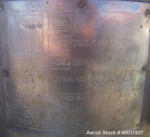 Used Ronningen Petter Products Mesh Basket Filter, 316 L Stainless Steel.  8 1/2" diameter x 29" deep vessel rated 150 psi at 220 degrees F.Single basket cartridge 6'' diameter x 24'' deep. Bolt-on t...