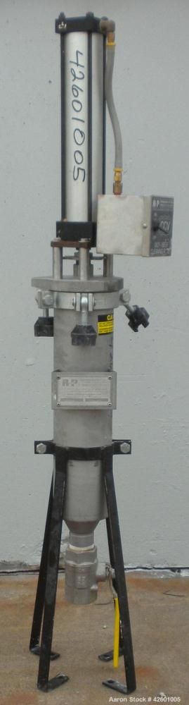Used Ronningen-Petter Self Cleaning Mechanical Filter, model  DCF-400, 316 stainless steel. Flow rate 2-30 gallons per minute. Total capacity 0.94 gallon, purge capacity 4 fluid ounces, filtration su...