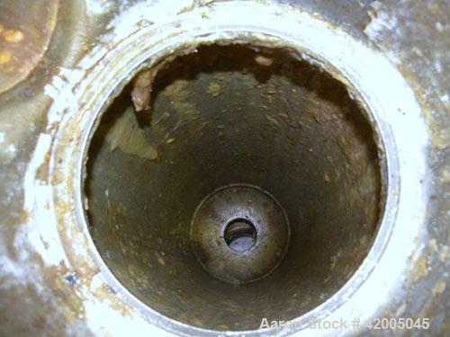 Used Ronningen-Petter Single Bag Filter, 304 stainless steel. 8" diameter x 31" deep filter housing, rated 150 psi at –20 to 220 deg F. Approximate 90 gallons per minute flow rate. Bolt-on top cover,...