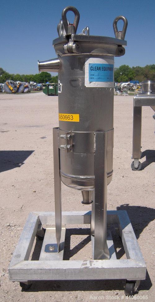 Used Rosedale Products Mesh Basket Filter, Model 8-15-2P-1-150-CS-T-S-BM, 304 Stainless Steel. 2.3 square feet, rated up to 220 gallons per minute. Approximate 8 1/2" diameter x 24" deep vessel, inte...