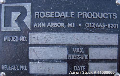 Used Rosedale Products Mesh Basket Filter, Model 8-15-2P-1-150-CS-T-S-BM, 304 Stainless Steel. 2.3 square feet, rated up to 220 gallons per minute. Approximate 8 1/2" diameter x 24" deep vessel, inte...
