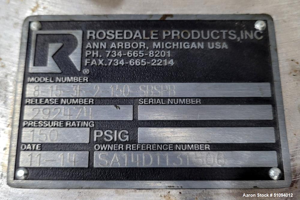 Used Rosedale Products High Capacity Basket Strainer Filter Housing