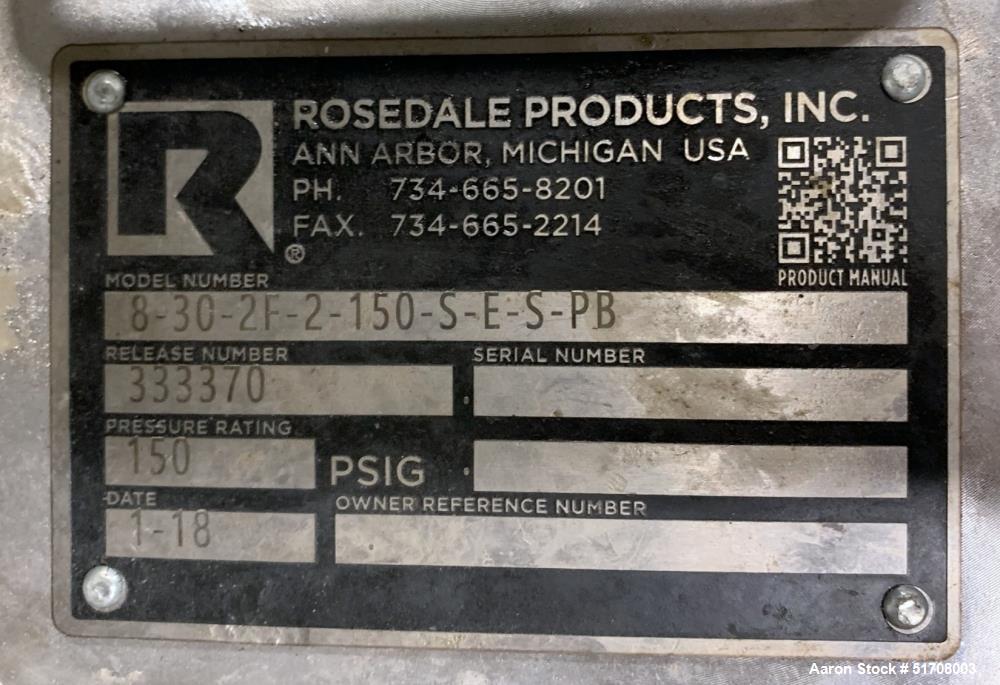 Used- Rosedale Filtration Products Model 8 Basket Strainer & Bag Filter