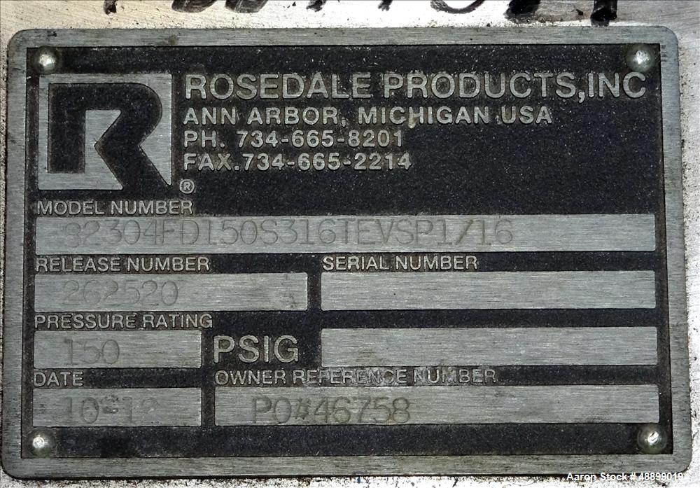 Used Rosedale Products Inc. Model 82 Dual Capacity Bag Filter and Basket Strain