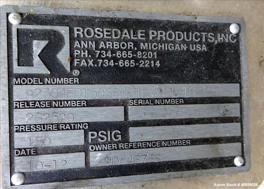 Used Rosedale Productions Inc. Filter, Model 82304FD150S316TEVSP1/16