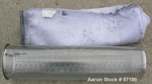 USED: Rosedale mesh basket filter, model 8302#125SBB, 304 stainless steel. Approximate 4.4 square feet filter area. 8-1/2" diameter x approximate 38" deep non-jacketed housing, rated 125 psi max. Sin...