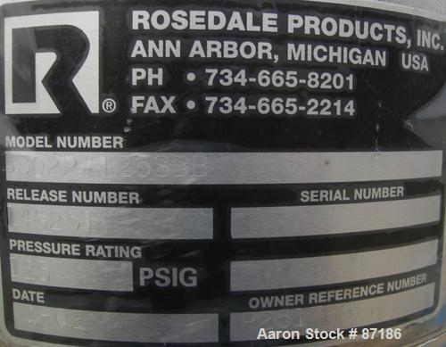 USED: Rosedale mesh basket filter, model 8302#125SBB, 304 stainless steel. Approximate 4.4 square feet filter area. 8-1/2" diameter x approximate 38" deep non-jacketed housing, rated 125 psi max. Sin...