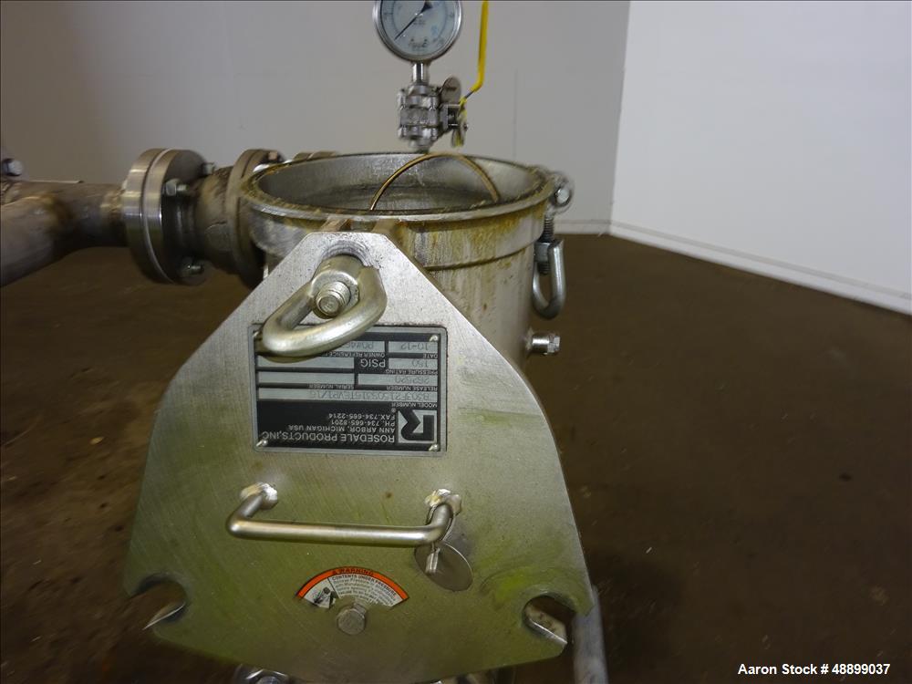 Used Rosedale Products Inc. Model 82 Dual Capacity Bag Filter and Basket Strain