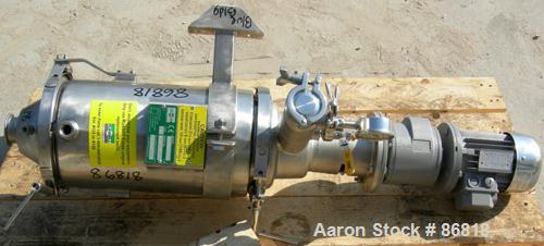 Used Russell Fines Eco Self-Cleaning Vertical Filter, Model EF502/0001/N, 316 Stainless Steel. Approximate 6" diameter x 14" long jacketed chamber, approximate 4-1/2" diameter screen with a rotating ...