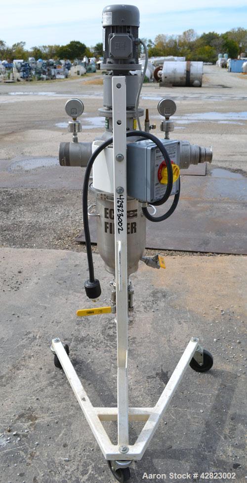 Used Russell Finex Eco Self-Cleaning Vertical Filter, Model EF26500, 316 Stainless Steel. Approximately  6" diameter x 14" long, approximately  4-1/2" diameter screen with a rotating wiper blade driv...