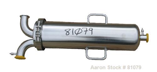 USED:Sartorius "T" style in-line cartridge filter, modelHU32U7TY40U0S, 316L stainless steel. Rated 150 psi at 250 deg F.(2) 2" tri-clamp openings.
