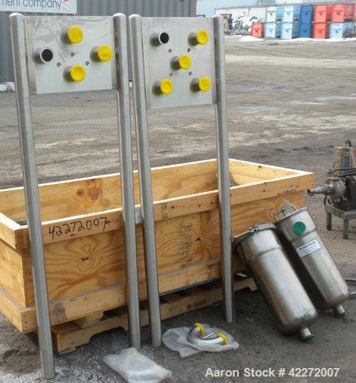 Unused- CSI/ Central States Industrial Flow Transfer System, stainless steel. Consists of: (1) 5 station flow panel with 2" tri-clamp connections, (1) 4 station flow panel with 2" tri-clamp connectio...