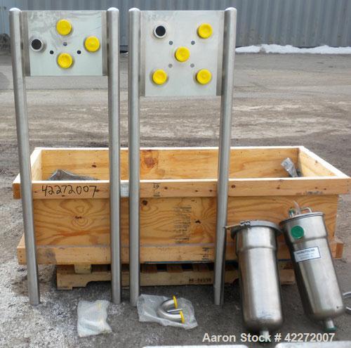 Unused- CSI/ Central States Industrial Flow Transfer System, stainless steel. Consists of: (1) 5 station flow panel with 2" tri-clamp connections, (1) 4 station flow panel with 2" tri-clamp connectio...