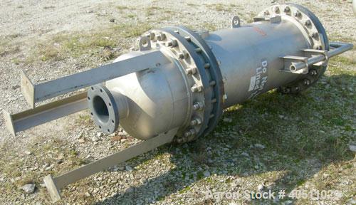 Used USF Filtration Separators Teflon Lined Filter, model T940450-000, type 120FH4-316L-6FD-C150-222ECTFE 90MILS, 316L stainless steel. Approximately 19.625'' x 52'' straight side. Flat bolt on top, ...