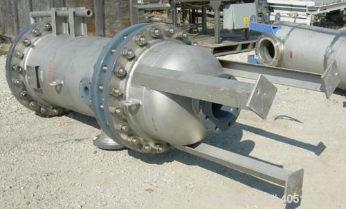 Used USF Filtration Separators Teflon Lined Filter, model T940450-000, type 120FH4-316L-6FD-C150-222ECTFE 90MILS, 316L stainless steel. Approximately 19.625'' x 52'' straight side. Flat bolt on top, ...