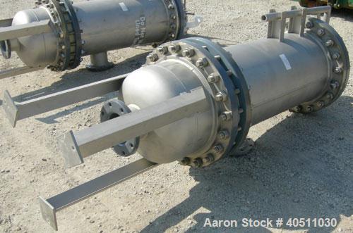 Used USF Filtration Separators Teflon Lined Filter, model T940450-000, type 120FH4-316L-6FD-C150-222ECTFE 90MILS, 316L stainless steel. Approximately 19.625'' x 52'' straight side. Flat bolt on top, ...