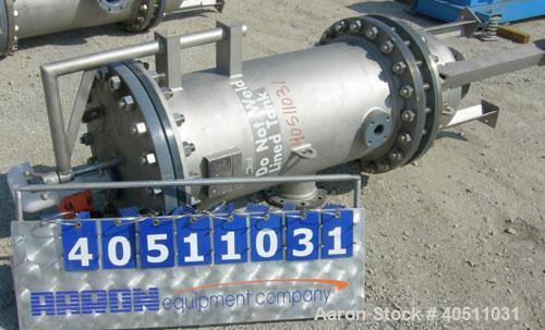 Used USF Filtration Separators Teflon Lined Filter, model T940450-000, type 120FH4-316L-6FD-C150-222ECTFE 90MILS, 316L stainless steel. Approximately 19.625'' x 52'' straight side. Flat bolt on top, ...
